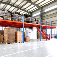 Système de rayonnage en mezzanine à structure en acier peu encombrant, robuste, pour l'extension de stockage en entrepôt