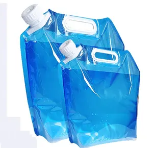 批发定制印刷可重复使用的5l塑料水站袋，带喷口袋，用于饮料