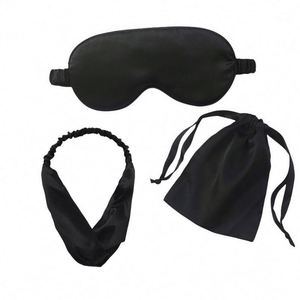 Ensemble cadeau masque pour les yeux en satin personnalisé 2025, masque pour les yeux pour la fête des mères avec attaches pour cheveux, pour cadeaux promotionnels et d'affaires - Product Image 3