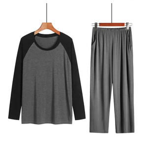 Pijama de Algodón para Hombre, Tallas Grandes, Tejido Transpirable, Logotipo de Marca Personalizado, para Todas las Temporadas, Ropa de Dormir Informal, Traje de Casa para el Tiempo Libre - Product Image 4