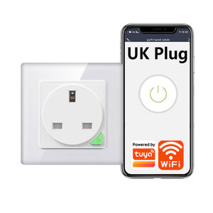 Prises et interrupteurs intelligents Wi-Fi TY-UK86 UK Tuya avec moniteur de puissance 16A, contrôle vocal Alexa, panneau en verre, compatible Smart Life - Product Image 1