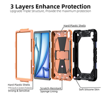 Casing tablet silikon tahan banting dengan Tali Bahu dan Penyangga untuk iPad Air 11 2025 M3