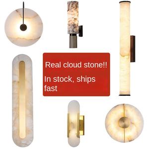 Lampe murale minimaliste nordique en marbre pour salon, ambiance haut de gamme, idéale pour chambre d'hôtel et chevet. - Product Image 3