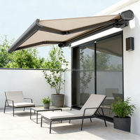 Auvent manuel rétractable de luxe, robuste et imperméable pour balcon, patio, jardin, fenêtre et protection contre la pluie