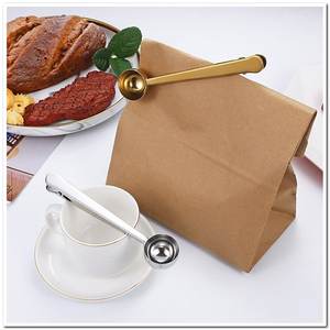 Cucharada plateada de acero inoxidable, té, café, proteína en polvo, bebida, herramienta de cocina, bolsa de sellado, Clip de cuchara de café con mango largo - Product Image 6