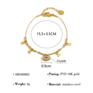 Pulseras de Cadena de Acero Inoxidable Personalizadas al por Mayor, Pulseras y Brazaletes Chapados en Oro de 14k y 18k para Mujer - Product Image 4