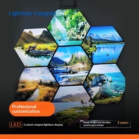 Écran d'affichage circulaire sans bordure avec film UV souple pour magasin de téléphonie mobile, enseigne/logo, boîte lumineuse pour panneau publicitaire intérieur LED