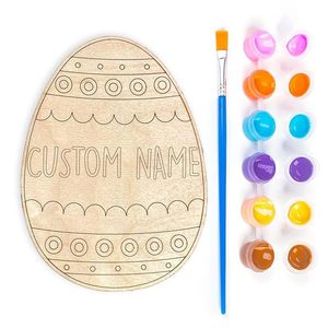PAFU Kit de decoración de huevos de Pascua DIY Juego de pintura de huevos de <span class=keywords><strong>madera</strong></span> personalizado para manualidades de Pascua, decoración de vacaciones y regalo para niños - Product Image 6