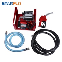 STARFLO Pompe de transfert de carburant diesel kérosène à huile usagée de 40 LPM à batterie portable 12 V de petite taille avec tuyau et débitmètre