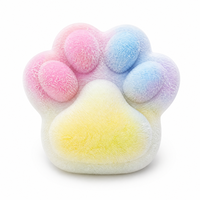 Jouets Squishy en forme de patte de chat, doux et moelleux, à récupération lente, couleurs macaron pastel rose, bleu, lavande, pour décoration de chambre