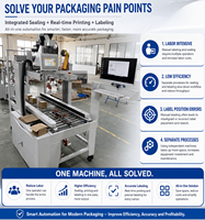 Machine de scellage automatique de cartons intelligente et adaptative avec impression et étiquetage en temps réel intégrés, scellage supérieur et inférieur des boîtes