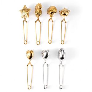Creative Star Stainless Steel <b>Tea</b> Strainer with Handle Heart Shaped <b>Tea</b> <b>Infuser</b> Golden for Brewing Loose Leaf - Product Image 2