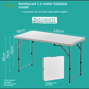 <span class=keywords><strong>Tavolo</strong></span> <span class=keywords><strong>Pieghevole</strong></span> da Esterno Wayon in Plastica Bianca con Struttura a X in Metallo e Gambe Grigie, Portatile per Giardino, Patio, Picnic, Campeggio - Product Image 5