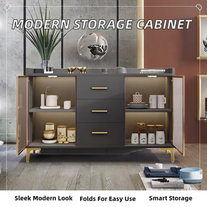 Meuble de salle à manger pliable en contreplaqué pour salon et cuisine, avec rangement mural intégré - Product Image 2