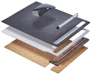 Hina-alfombrilla de ratón personalizada para ordenador y oficina, tapete de cuero de aluminio nogal, corcho y madera - Product Image 5