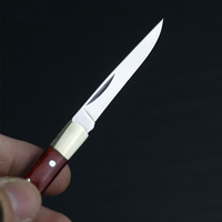 Meilleure vente en gros personnalisée en acier inoxydable mini poche portable pliant manche en bois livraison express petit couteau