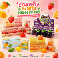 Knapperige, gevulde squishy speelgoedjes, niet-opstaande TPR fruit sensorische aardbei mango sinaasappel mangosteen ASMR groothandel