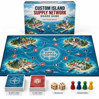 Permainan Papan Koperasi Jaringan Pasokan Pulau Kustom Fancboard |   Karton Lipat Empat |   Mainan Edukasi Ramah Lingkungan untuk Anak B2B