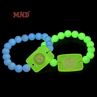 Bracelets RFID NFC Lumineux dans le Noir, Puce RFID en Acrylique, Bracelet Fluorescent Perlé pour Événements