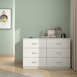 Wholesale <b>6</b>-<b>Drawer</b> Chest <b>Drawer</b> Large Capacity Silver 1409 Wood Bedroom Furniture Modern Kitchen Bathroom OEM Made in Malaysia - Product Image 2