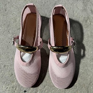 Nuove Scarpe Basse Estive 2026 con Punta Tonda e Rete a Maglie, Scarpe Singole alla Moda con Tacco Basso, Sensazione di Lusso - Product Image 4