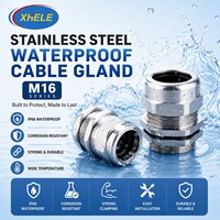 Presse-étoupe M16 en acier inoxydable, gamme de câbles de 4 à 8 mm, étanchéité IP68, raccord de câble pour équipement électrique avec écrou et rondelle