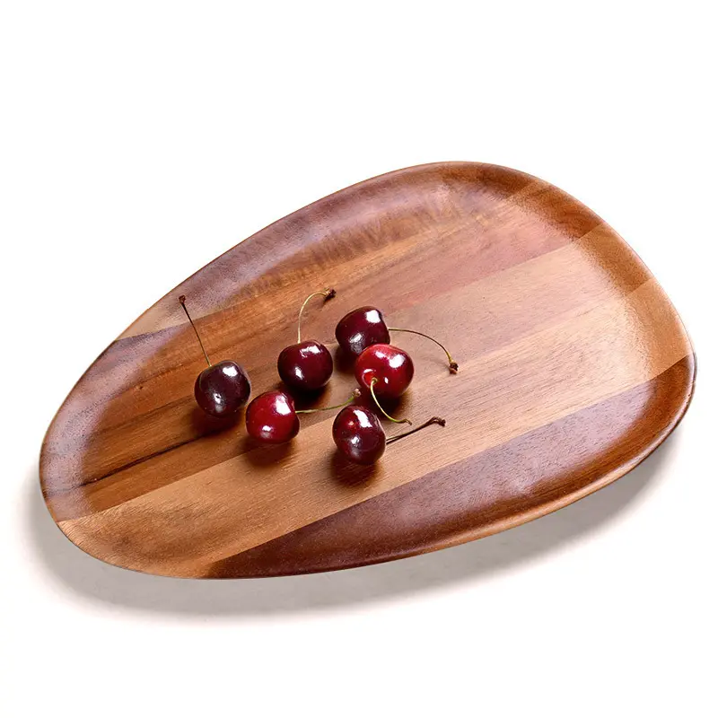 Оптовая продажа, деревянная тарелка для фруктов в минималистском стиле, сервировочный поднос, включает в себя чашку для воды из семян дыни и лоток для выпечки