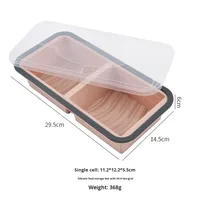 Boîte de conservation alimentaire en silicone à compartiments avec moule hermétique, design portable, capacité 301-500ML, double couche