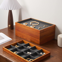 Plateau de présentation empilable en bois pour bijoux, organisateur, présentoir, porte-bijoux gris, plateau à bijoux en bois