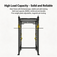 Rack de Squat Multifonctionnel avec Câble de Résistance, Poulies Silencieuses en Alliage, Frein de Sécurité et Rangement de Plaques de Poids pour Exercices de Fitness à Domicile