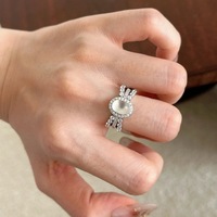 Nouvelle bague ronde rétro chinoise en calcédoine et jade 2026, entièrement ornée de strass, ensemble de luxe léger et tendance