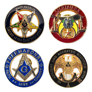 Изготовленные на заказ значки-броши из мягкой и твердой эмали, металлические значки-броши, значки-пуговицы из цинкового сплава с масонской эмблемой - Product Image 1