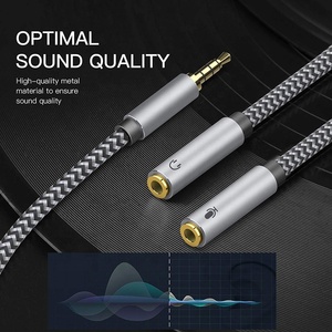 Y Splitter cáp 1 nam đến 2 nữ 3.5mm mic <span class=keywords><strong>microphone</strong></span> và Tai nghe Headphone Jack Stereo <span class=keywords><strong>Audio</strong></span> AUX Splitter <span class=keywords><strong>Adapter</strong></span> Cáp - Product Image 4