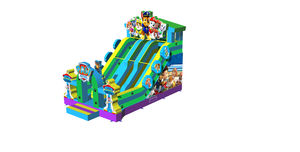 Château gonflable Paw Patrols avec toboggan, qualité commerciale, PVC, protection UV, combo château-toboggan pour enfants et adultes - Product Image 2
