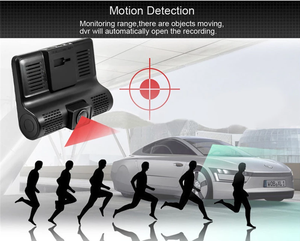 Vente chaude 4 ''voiture Dvr caméra trois lentilles enregistreur vidéo automatique 170 degrés grand Angle voiture caméra g-sensor Vision nocturne Dashcam - Product Image 4