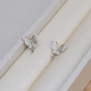 Boucles d'oreilles en argent S925 faites à la main avec coquillage et perle de 7 à 13 mm, accessoires de fabrication de bijoux DIY, boucles d'oreilles 1631, ensembles de bijoux tendance - Product Image 3