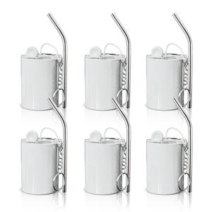 Chúng tôi thả chỉ trắng 3oz Tumbler Shot Glass các loại thăng hoa đôi tường thép không gỉ Wine cup với rơm 48 cái/ctn - Product Image 1