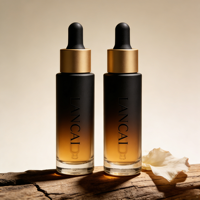 Flacon compte-gouttes de luxe en verre cylindrique 30 ml avec boîte, rechargeable, pour sérum cosmétique et diffuseur à bâtonnets