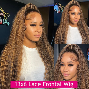 Venta al por mayor Highlight 13X6 pelucas de encaje frontal de pelo humano sin pegamento Full HD pelucas de encaje para mujeres negras Kinky Curly HD pelucas de encaje frontal - Product Image 5