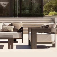 Ensemble de canapés d'extérieur nordiques - Teck imperméable et résistant aux UV pour patios, hôtels, villas et gîtes - Fabriqué en Chine