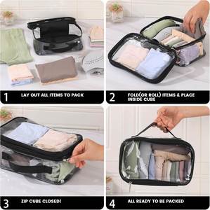 Large <b>Clear</b> Makeup Travel <b>Bags</b> for <b>Toiletries</b> Pouches Carry on Reusable,purse See-through Plastic Pvc Approved with Handle - Product Image 2