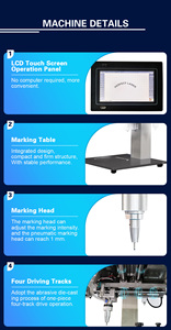 Nokta Vuruşlu Pnömatik Gravür Markalama Makinesi için Mükemmel Lazer Masaüstü Kontrol LCD Akıllı Dokunmatik Entegre Metal Etiketler - Product Image 3