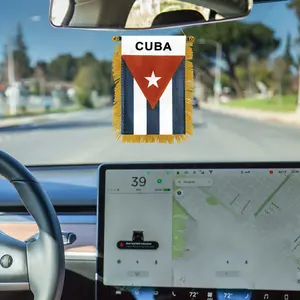 Cuba mini bandeira de impressão dupla face pendurado cartela do carro para janela do carro ou bandeira do espelho retrovisor