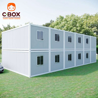 Edificio de Oficinas Modular de Dos Pisos con Muro Cortina de Vidrio Cbox, Casa Contenedor Modular de Doble Planta