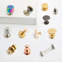 Nolvo Deep Gold Logo Metal Square Bag Feet Stud Diy Bag Bottom Rivets D Rings With Screw Fitting Studs Decorative Nail for Bag