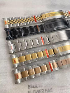 Accessori per orologi, cinturino in acciaio, fibbia, 316L nero verde acqua fantasma 20mm tinta unita acciaio pieghevole catena orologio - Product Image 3