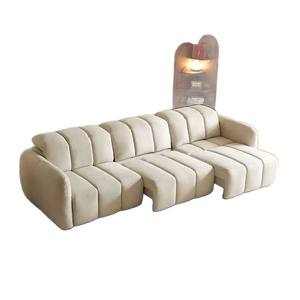 Sofá Eléctrico con Teclas de Piano, Sofá Cama Extensible, Moderno, Simple, Plegable, de Doble Uso, <span class=keywords><strong>en</strong></span> Tela, Estilo Francés Crema, para Sala de Estar - Product Image 5