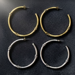 Brass Gold Color <b>Silver</b> Plated Light Weight <b>Stud</b> <b>Earrings</b> Bohemian Style Hoop <b>Earrings</b> <b>for</b> Wedding Party Gift Engagement Other - Product Image 3