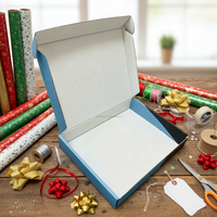 Boîte en carton ondulé blanc sur mesure, boîte cadeau pour avion, avec gaufrage, design portable pour l'expédition postale express