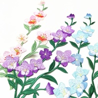 Nouveau Design Multicolore Polyester Coudre Dentelle Patches En Gros Broderie Wintersweet Fleur Décoration Applique pour Vêtement FA03